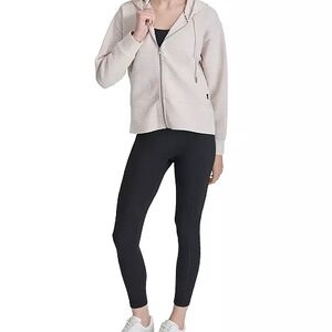 DKNY Ottoman Full Zip-Up Hoodie Color Sand Size Large NWT
